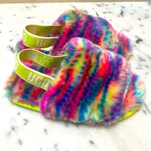 UGG Fluff Yeah “Pixelate” Slides Toddler Sz 9